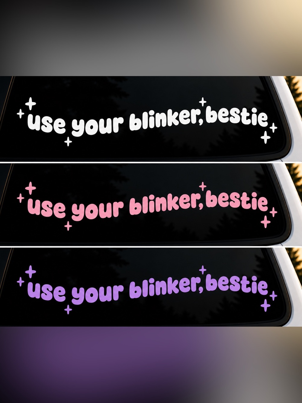 “use your blinker, bestie” 6 inch car vinyl decal